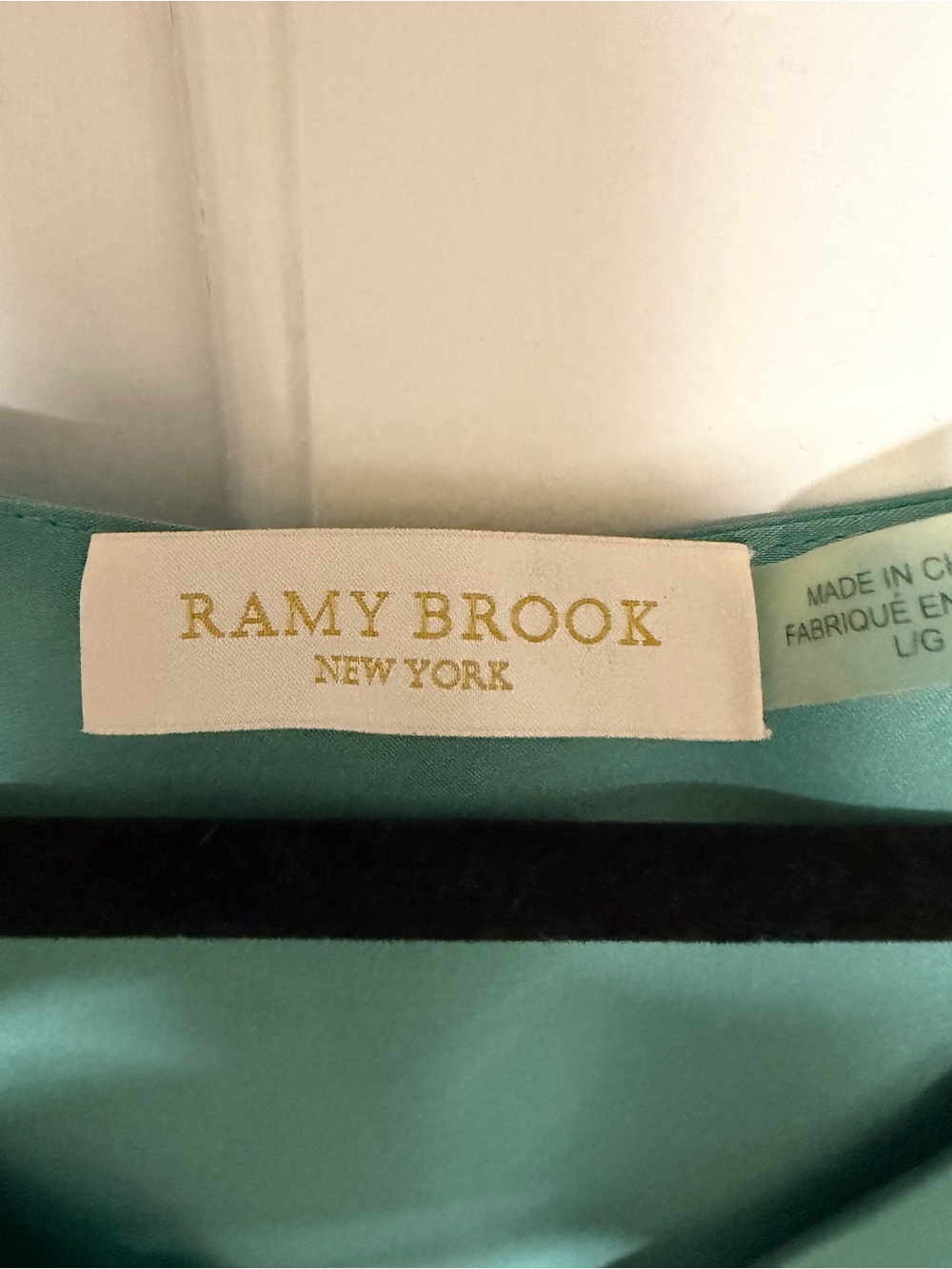 Ramy Brook Satin Teal Wrap Blouse with Side Tie - Picture 4 of 6
